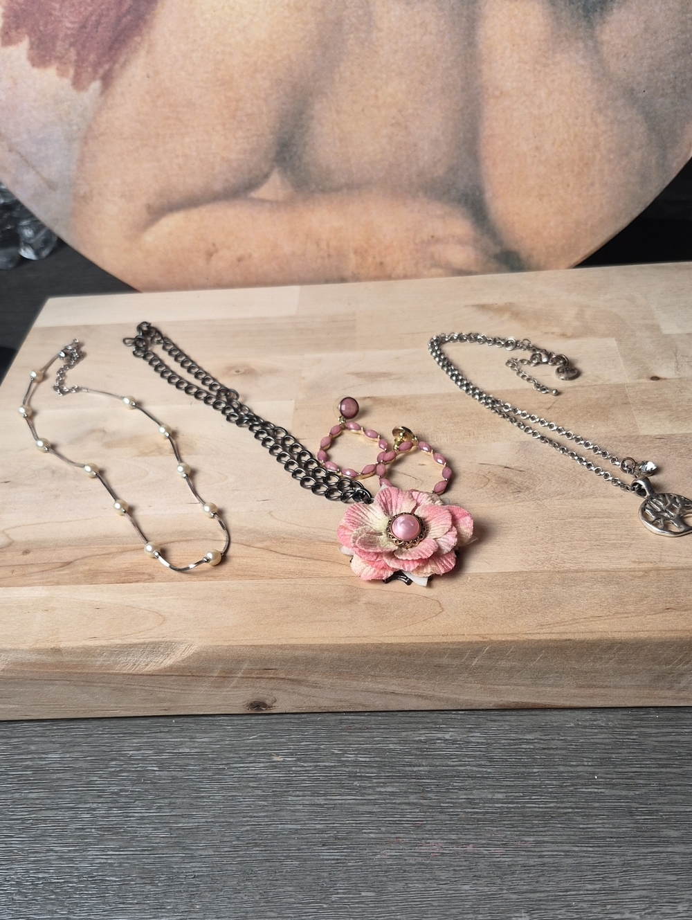 Pink Floral Pendant Necklace - Women Jewelry